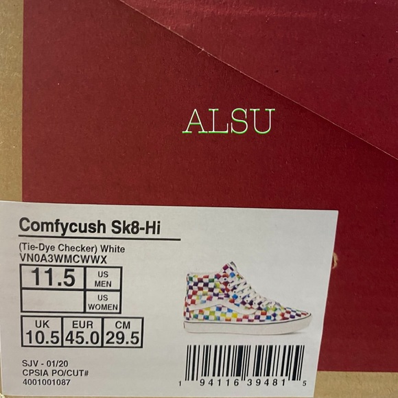 VANS SK8-HI Tie Dye Checker Canvas Men’s Sneakers Size 11.5 VN0A3WMCWWX - Picture 12 of 12